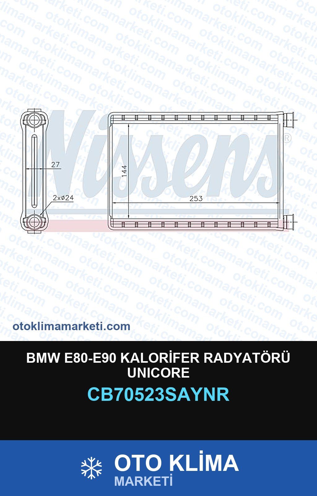 BMW E80-E90 Kalorifer Radyatörü Unicore — KALORİFER PETEĞİ — UNICORE marka — Uyumlu: BMW