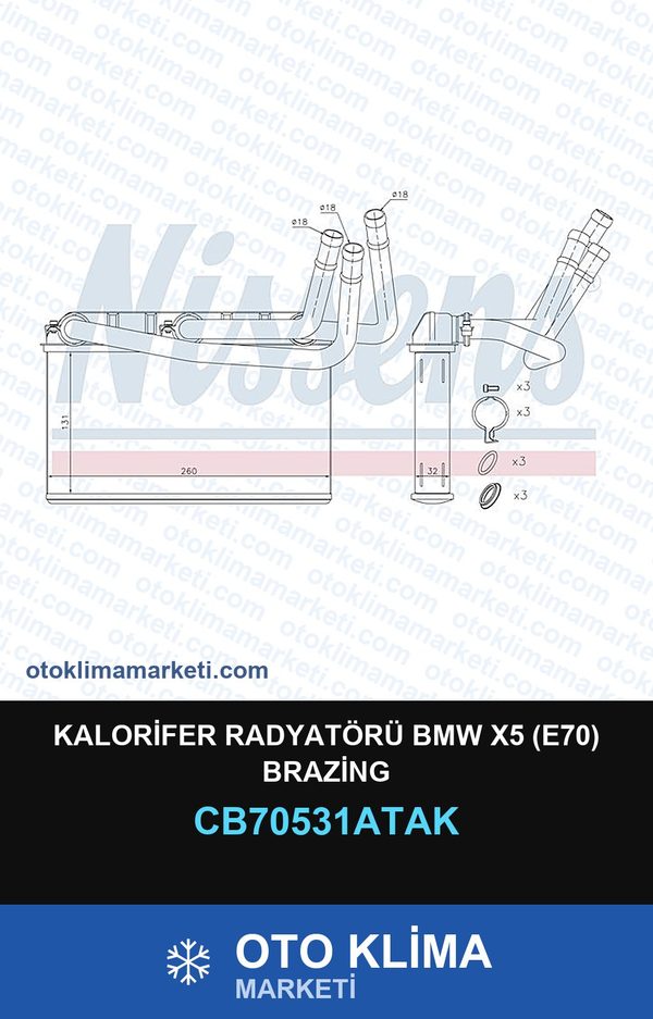 Kalorifer Radyatörü BMW X5 (E70) Brazing — KALORİFER PETEĞİ — VEKA marka — Uyumlu: BMW