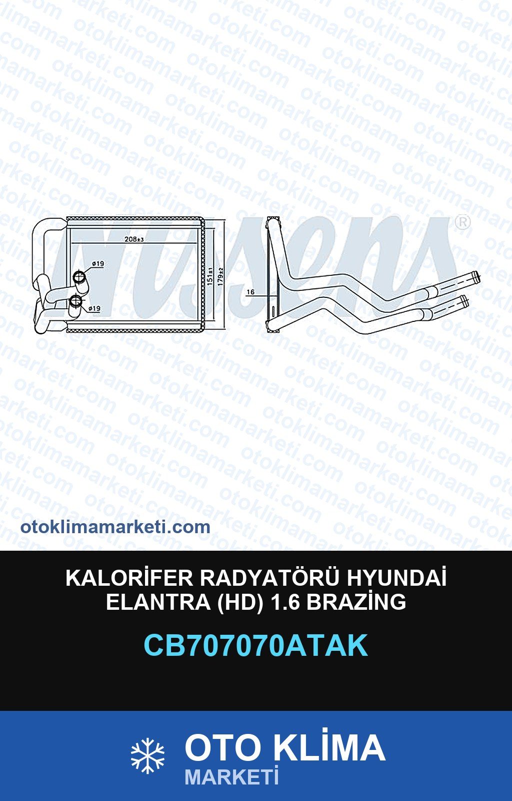 Kalorifer Radyatörü Hyundai Elantra (Hd) 1.6 Brazing — KALORİFER PETEĞİ — VEKA marka — Uyumlu: HYUNDAI