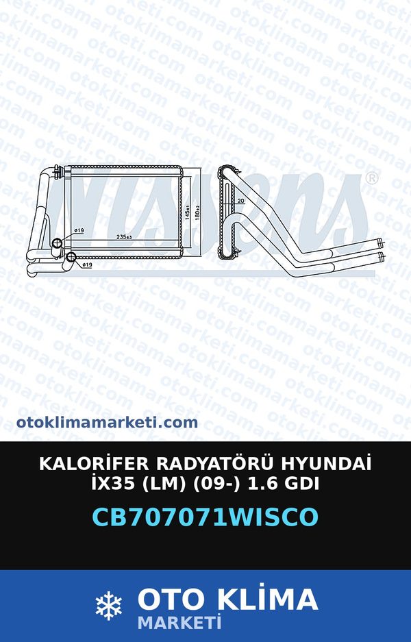 Kalorifer Radyatörü Hyundai İX35 (Lm) (09-) 1.6 GDI — KALORİFER PETEĞİ — WISCO marka — Uyumlu: HYUNDAI