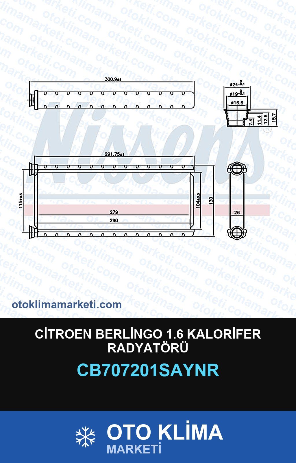 Citroen Berlingo 1.6 Kalorifer Radyatörü — KALORİFER PETEĞİ — UNICORE marka — Uyumlu: CITROEN