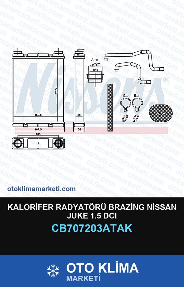 Kalorifer Radyatörü Brazing Nissan Juke 1.5 DCI — KALORİFER PETEĞİ — VEKA marka — Uyumlu: NISSAN