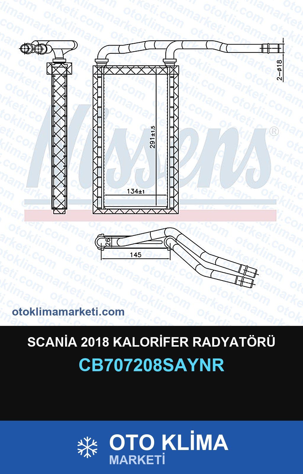 Scania 2018 Kalorifer Radyatörü — KALORİFER PETEĞİ — UNICORE marka — Uyumlu: SCANIA
