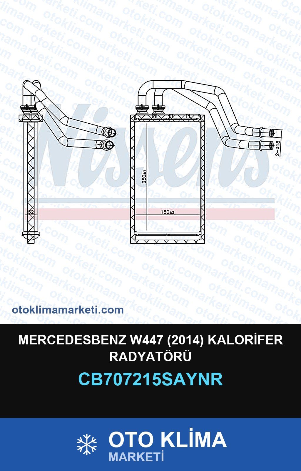 Mercedesbenz W447 (2014) Kalorifer Radyatörü — KALORİFER PETEĞİ — UNICORE marka — Uyumlu: MERCEDES BENZ