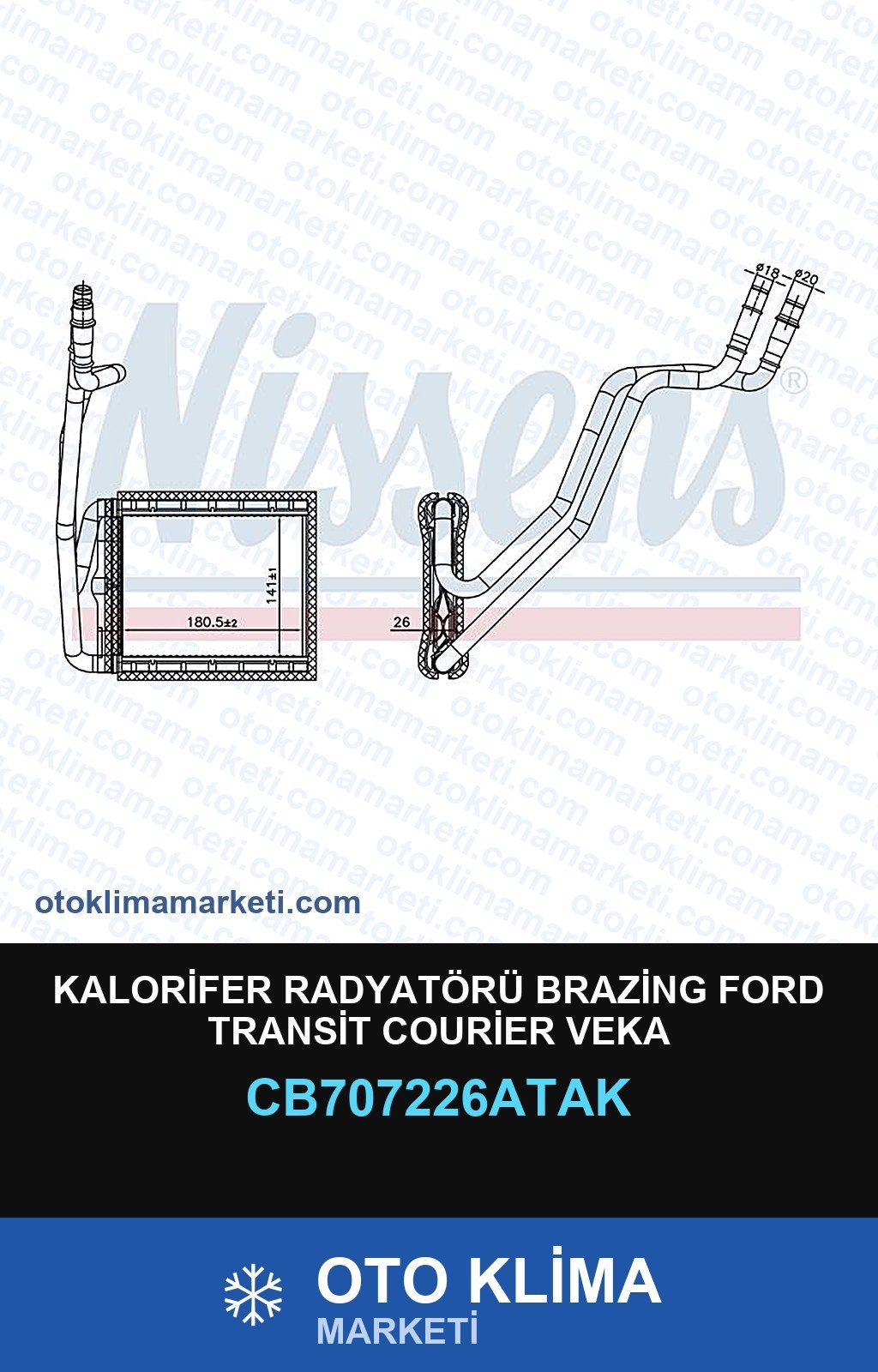 Kalorifer Radyatörü Brazing Ford Transit Courier Veka — KALORİFER PETEĞİ — VEKA marka — Uyumlu: FORD