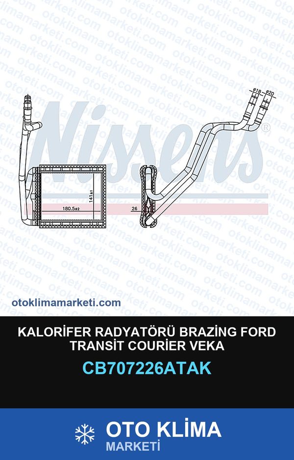 Kalorifer Radyatörü Brazing Ford Transit Courier Veka — KALORİFER PETEĞİ — VEKA marka — Uyumlu: FORD