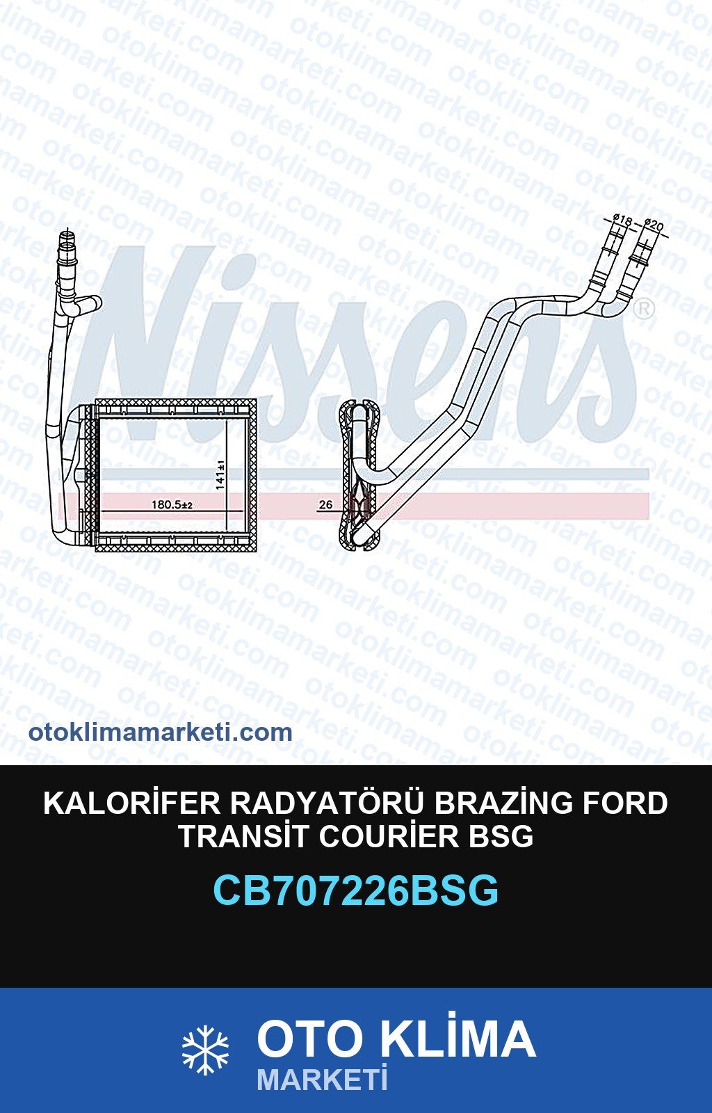 Kalorifer Radyatörü Brazing Ford Transit Courier Bsg — KALORİFER PETEĞİ — BSG marka — Uyumlu: FORD