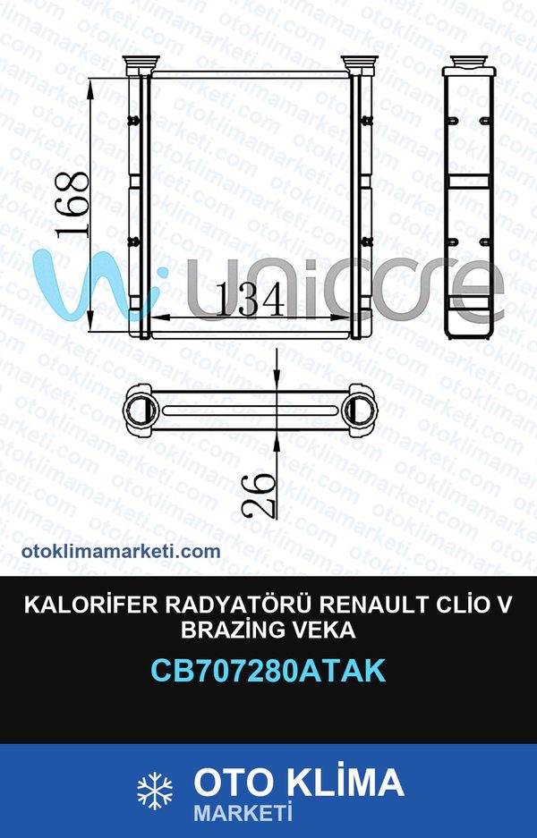Kalorifer Radyatörü Renault Clio V Brazing Veka — KALORİFER PETEĞİ — VEKA marka — Uyumlu: RENAULT