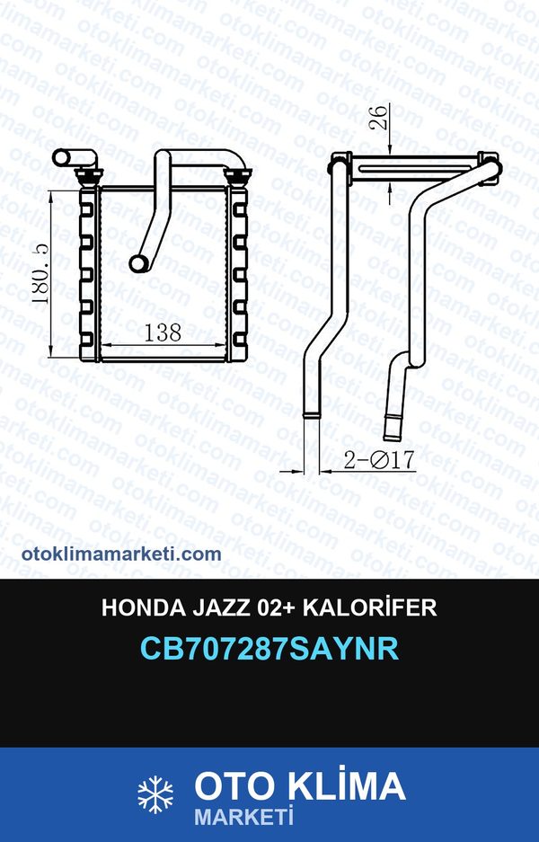 Honda Jazz 02+ Kalorifer — KALORİFER PETEĞİ — UNICORE marka — Uyumlu: HONDA