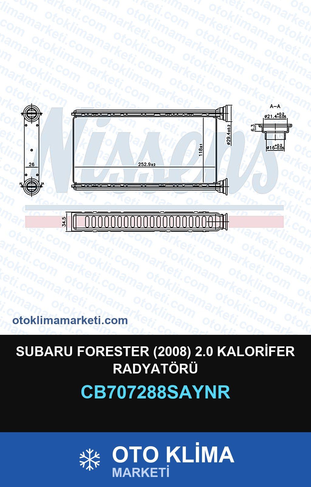 Subaru Forester (2008) 2.0 Kalorifer Radyatörü — KALORİFER PETEĞİ — UNICORE marka — Uyumlu: SUBARU
