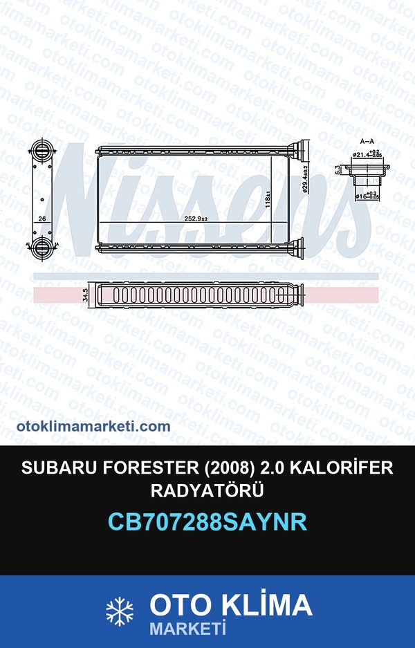 Subaru Forester (2008) 2.0 Kalorifer Radyatörü — KALORİFER PETEĞİ — UNICORE marka — Uyumlu: SUBARU