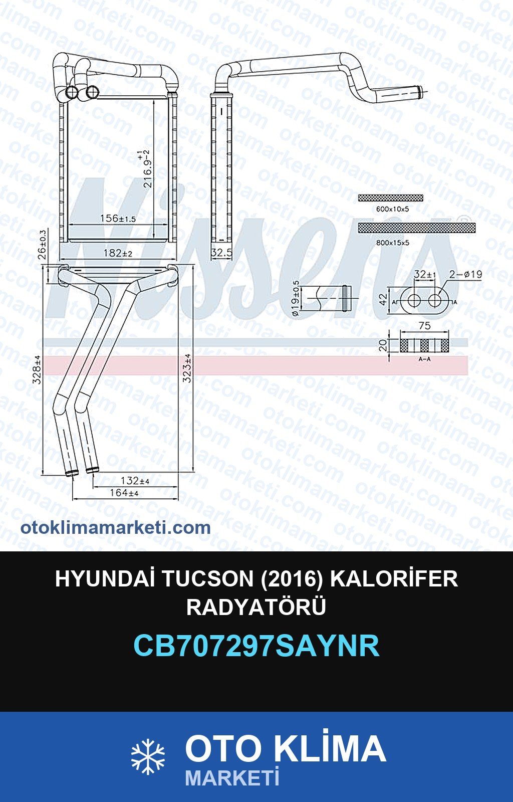 Hyundai Tucson (2016) Kalorifer Radyatörü — KALORİFER PETEĞİ — UNICORE marka — Uyumlu: HYUNDAI