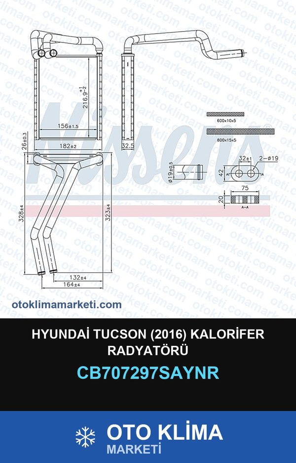 Hyundai Tucson (2016) Kalorifer Radyatörü — KALORİFER PETEĞİ — UNICORE marka — Uyumlu: HYUNDAI