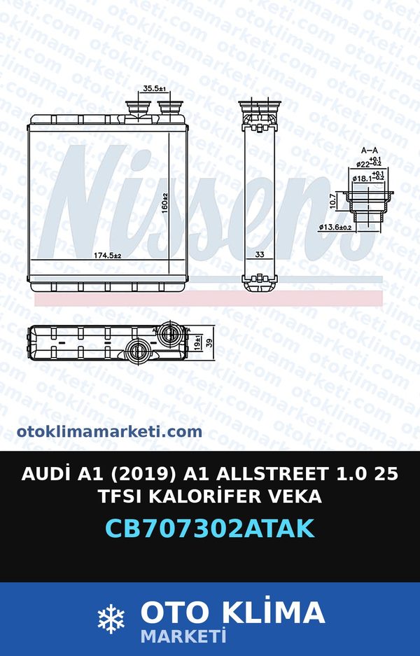 Audi A1 (2019) A1 Allstreet 1.0 25 TFSI Kalorifer Veka — KALORİFER PETEĞİ — VEKA marka — Uyumlu: AUDI
