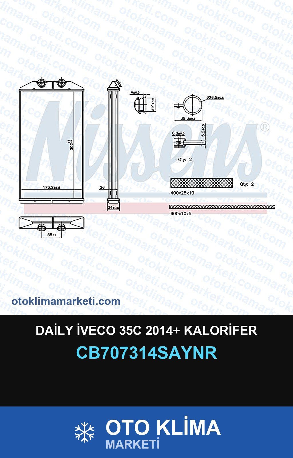 Daily İveco 35C 2014+ Kalorifer — KALORİFER PETEĞİ — UNICORE marka — Uyumlu: IVECO