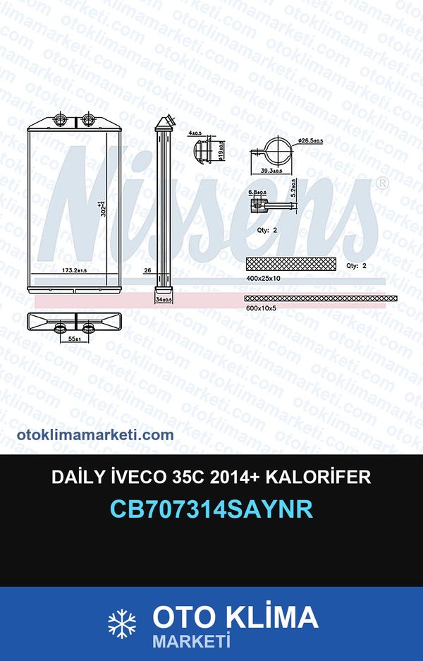 Daily İveco 35C 2014+ Kalorifer — KALORİFER PETEĞİ — UNICORE marka — Uyumlu: IVECO