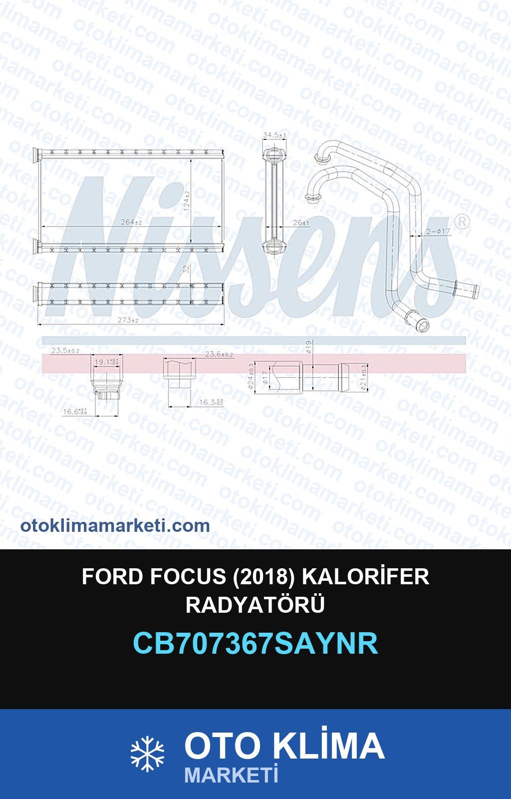 Ford Focus (2018) Kalorifer Radyatörü — KALORİFER PETEĞİ — UNICORE marka — Uyumlu: FORD