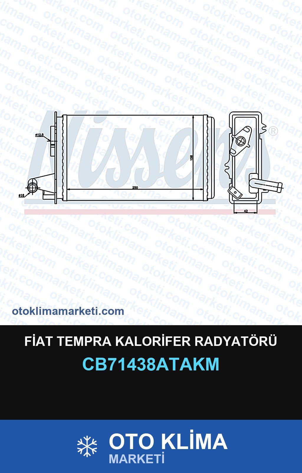 Fiat Tempra Kalorifer Radyatörü — KALORİFER PETEĞİ — VEKA marka — Uyumlu: FIAT