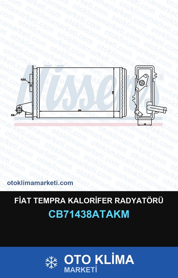 Fiat Tempra Kalorifer Radyatörü — KALORİFER PETEĞİ — VEKA marka — Uyumlu: FIAT