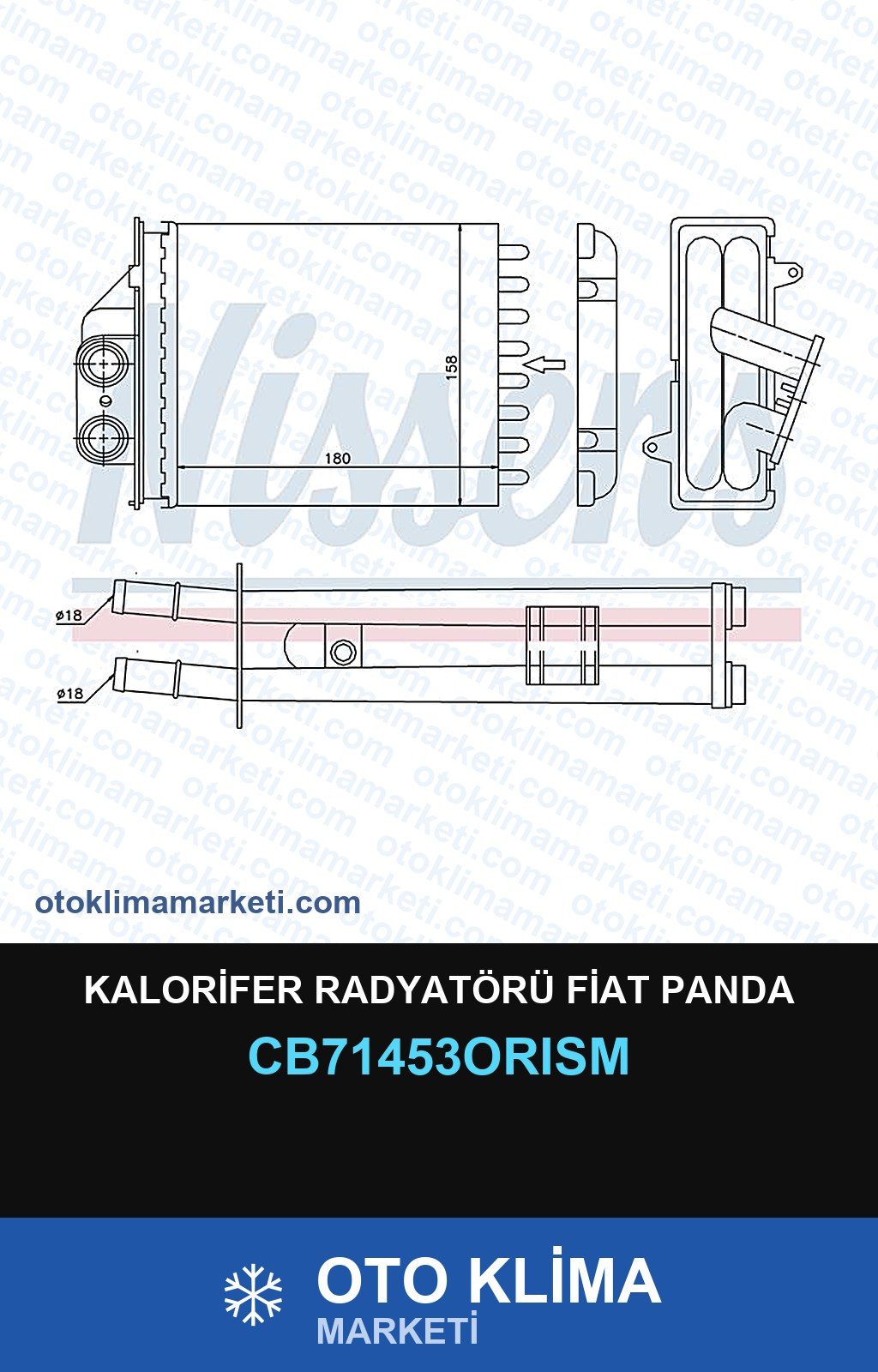 Kalorifer Radyatörü Fiat Panda — KALORİFER PETEĞİ — ORİS marka — Uyumlu: FIAT