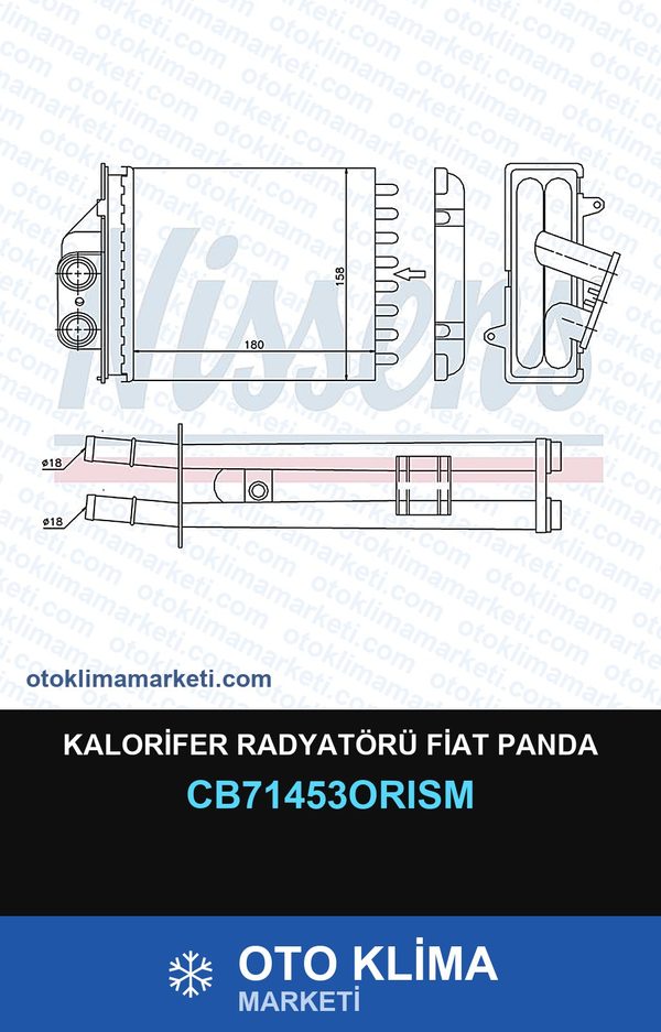 Kalorifer Radyatörü Fiat Panda — KALORİFER PETEĞİ — ORİS marka — Uyumlu: FIAT