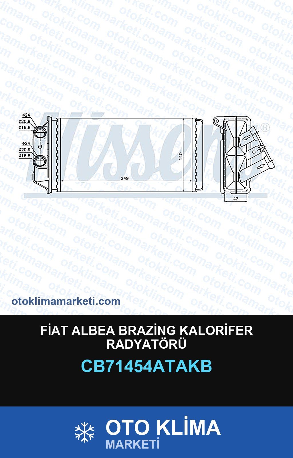 Fiat Albea Brazing Kalorifer Radyatörü — KALORİFER PETEĞİ — VEKA marka — Uyumlu: FIAT