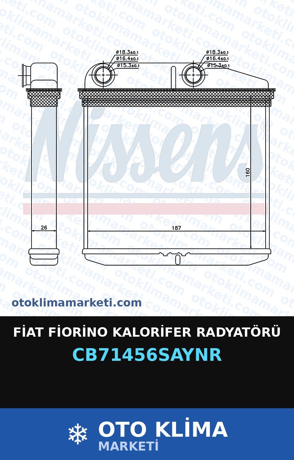 Fiat Fiorino Kalorifer Radyatörü — KALORİFER PETEĞİ — UNICORE marka — Uyumlu: FIAT