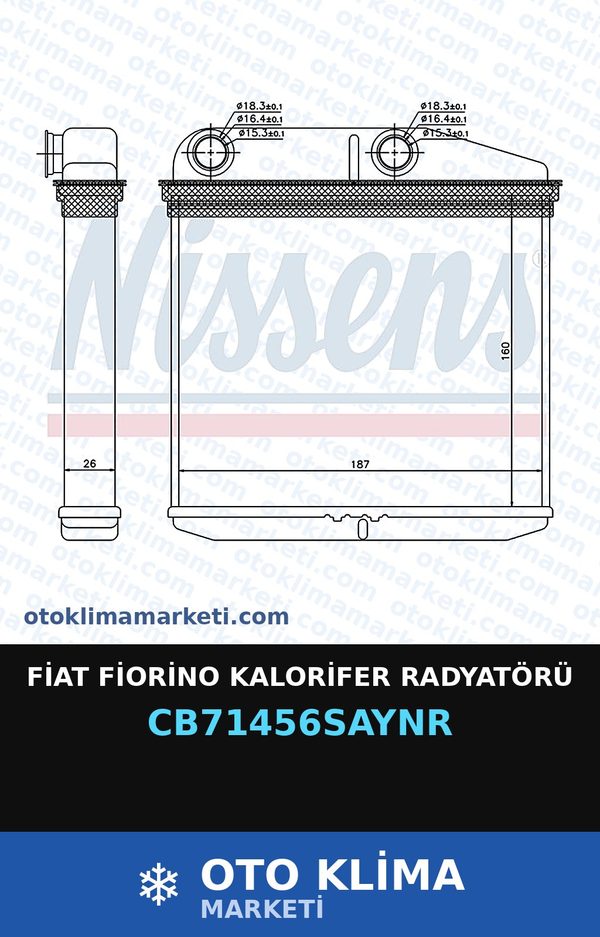 Fiat Fiorino Kalorifer Radyatörü — KALORİFER PETEĞİ — UNICORE marka — Uyumlu: FIAT
