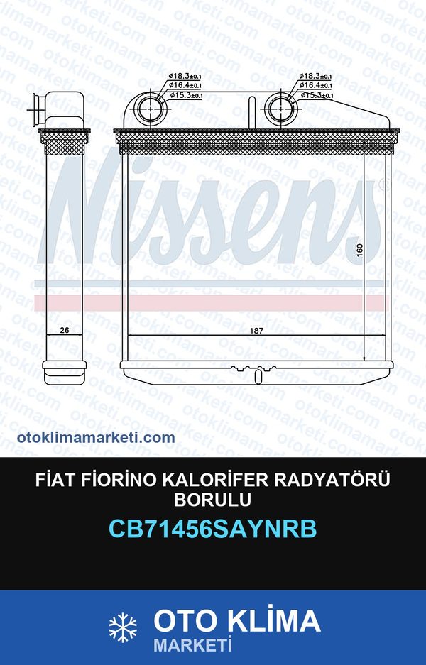 Fiat Fiorino Kalorifer Radyatörü Borulu — KALORİFER PETEĞİ — UNICORE marka — Uyumlu: FIAT