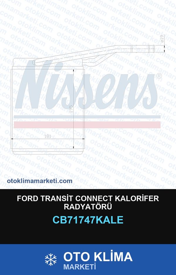 Ford Transit Connect Kalorifer Radyatörü — KALORİFER PETEĞİ — KALE marka — Uyumlu: FORD