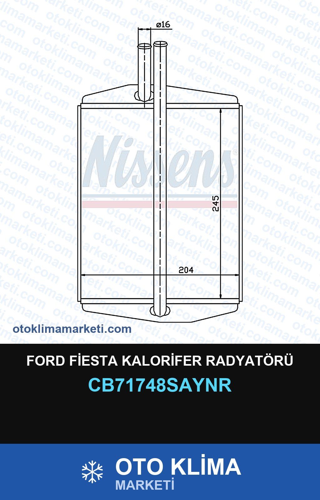 Ford Fiesta Kalorifer Radyatörü — KALORİFER PETEĞİ — UNICORE marka — Uyumlu: FORD