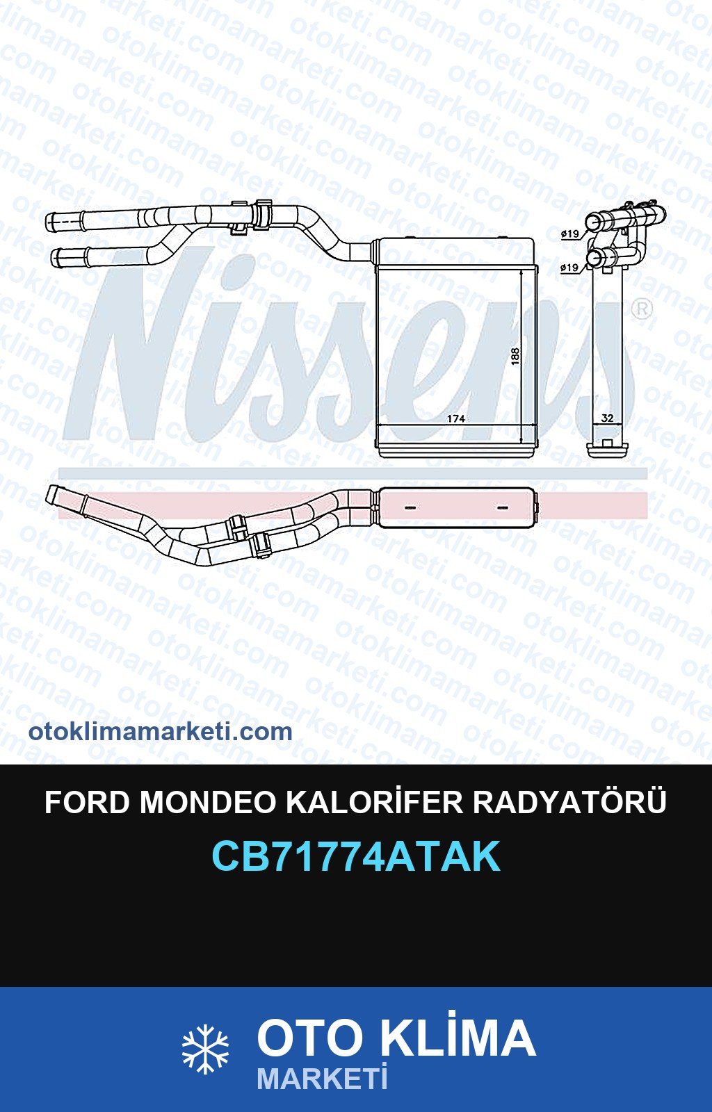Ford Mondeo Kalorifer Radyatörü — KALORİFER PETEĞİ — VEKA marka — Uyumlu: FORD