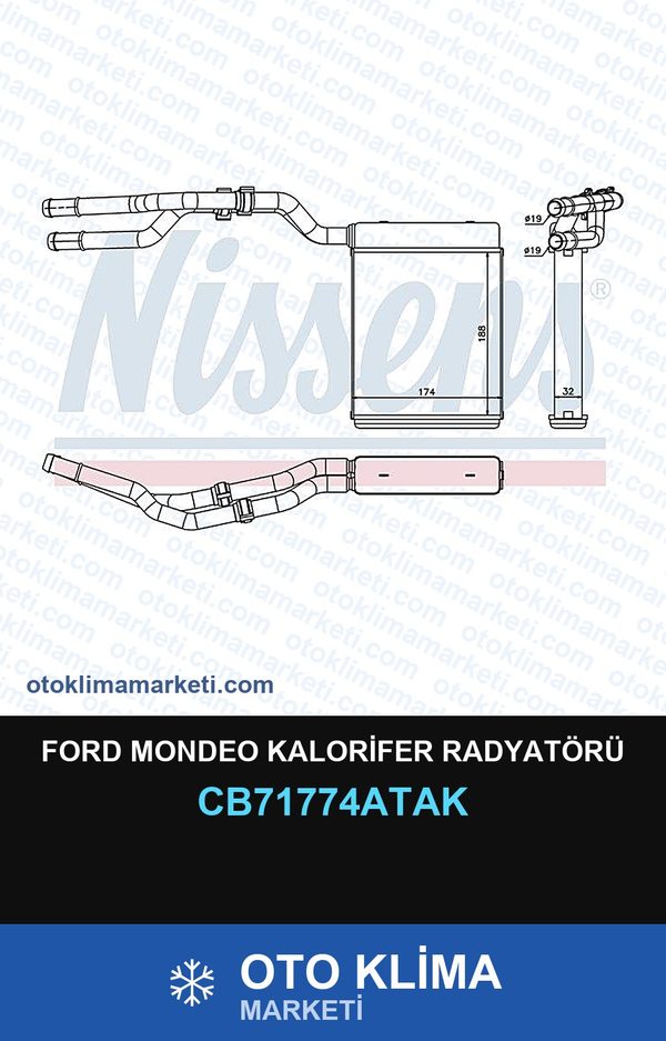 Ford Mondeo Kalorifer Radyatörü — KALORİFER PETEĞİ — VEKA marka — Uyumlu: FORD