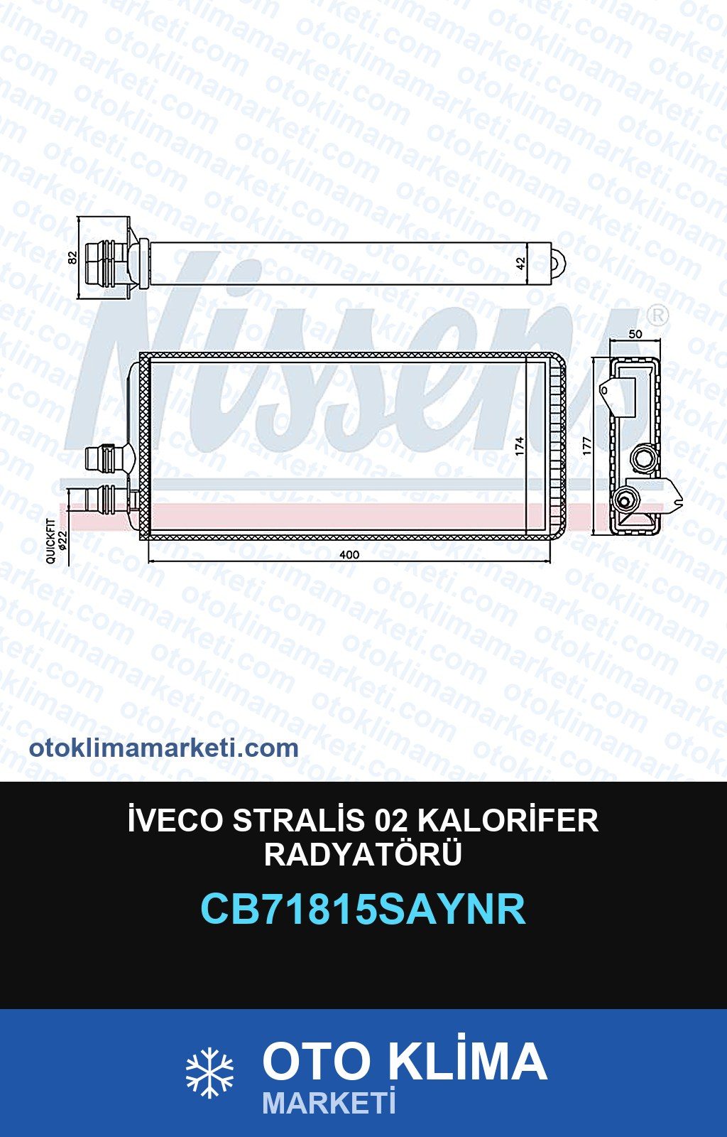 İveco Stralis 02 Kalorifer Radyatörü — KALORİFER PETEĞİ — COOLTECH marka — Uyumlu: IVECO