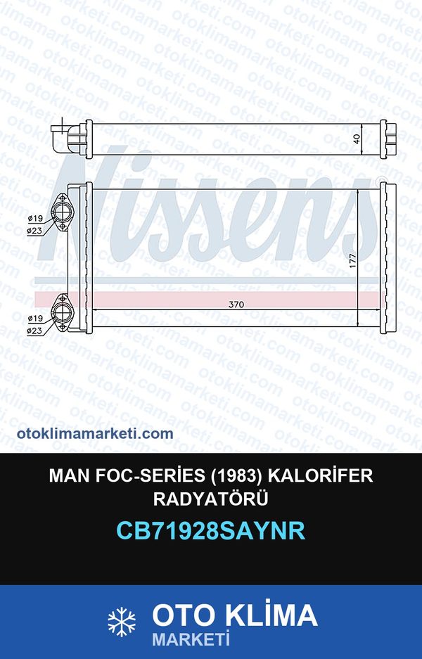 MAN Foc-Series (1983) Kalorifer Radyatörü — KALORİFER PETEĞİ — COOLTECH marka — Uyumlu: MAN