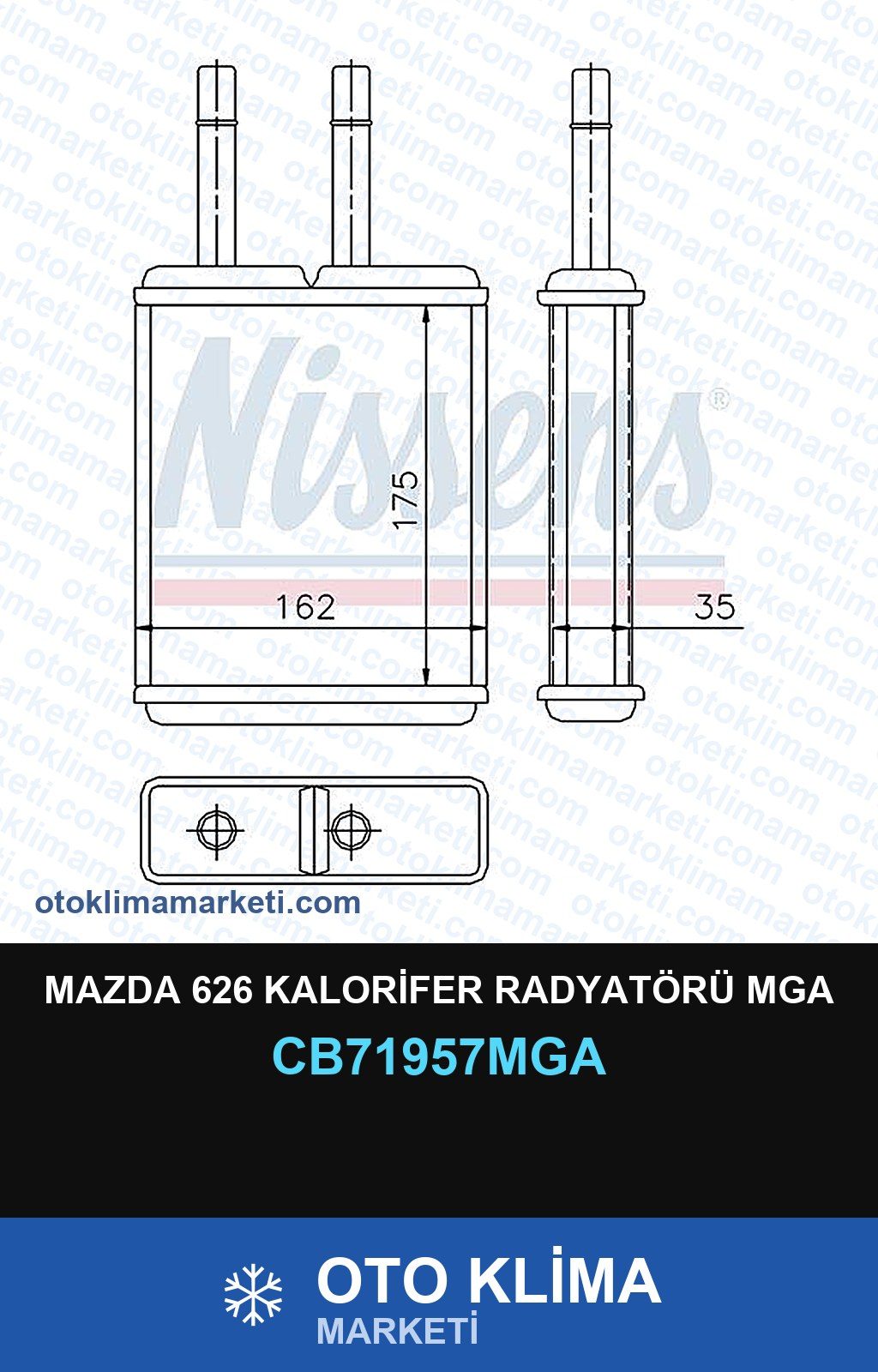Mazda 626 Kalorifer Radyatörü Mga — KALORİFER PETEĞİ — MGA marka — Uyumlu: MAZDA