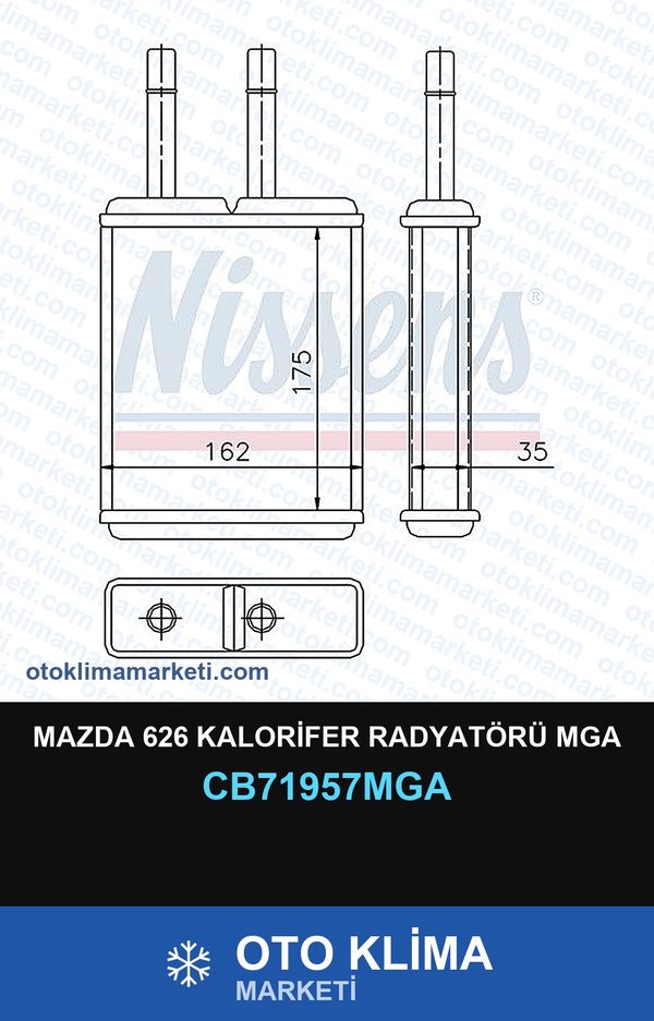 Mazda 626 Kalorifer Radyatörü Mga — KALORİFER PETEĞİ — MGA marka — Uyumlu: MAZDA