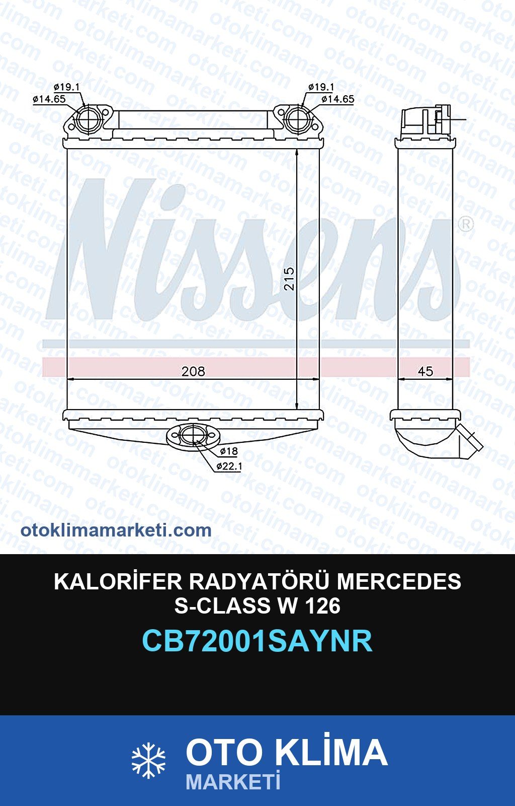 Kalorifer Radyatörü Mercedes S-Class W 126 — KALORİFER PETEĞİ — COOLTECH marka — Uyumlu: MERCEDES BENZ