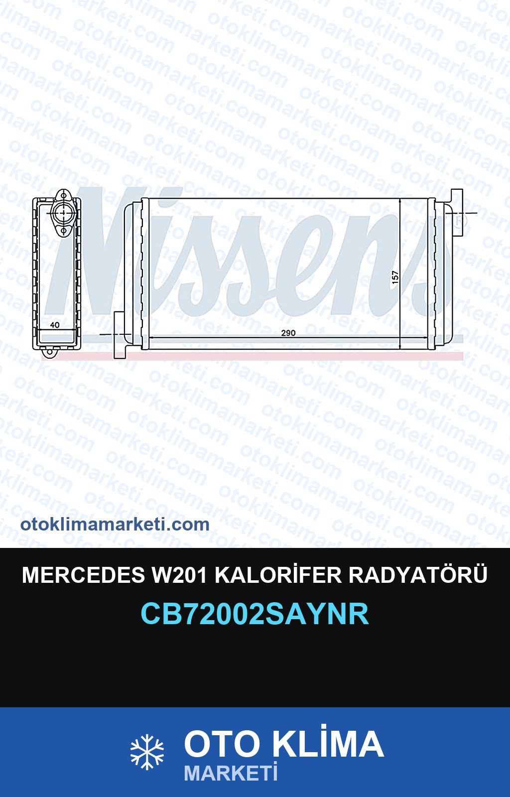 Mercedes W201 Kalorifer Radyatörü — KALORİFER PETEĞİ — COOLTECH marka — Uyumlu: MERCEDES BENZ