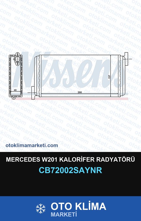 Mercedes W201 Kalorifer Radyatörü — KALORİFER PETEĞİ — COOLTECH marka — Uyumlu: MERCEDES BENZ