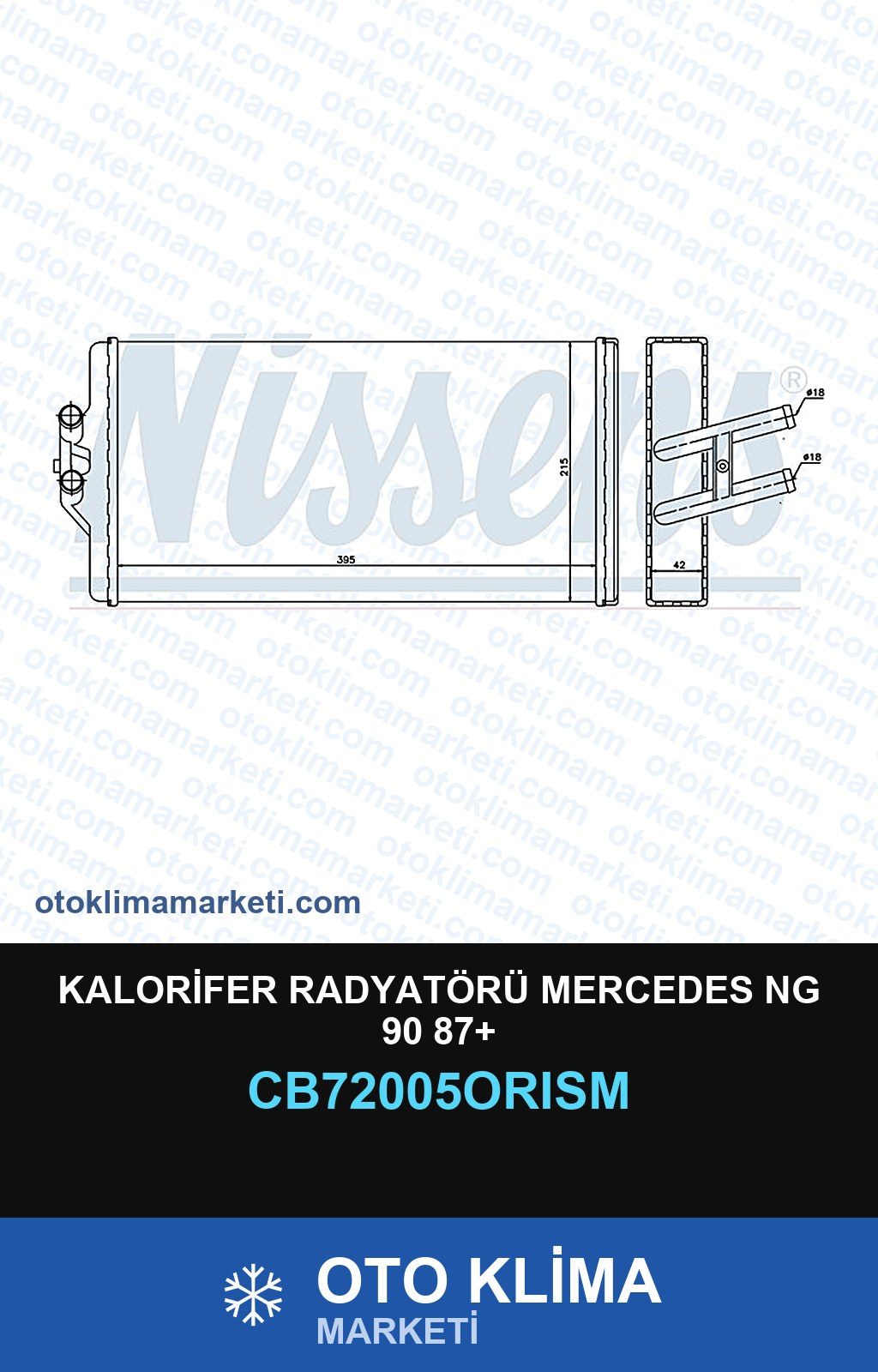 Kalorifer Radyatörü Mercedes Ng 90 87+ — KALORİFER PETEĞİ — ORİS marka — Uyumlu: MERCEDES BENZ
