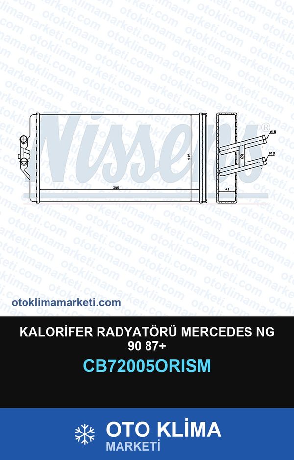Kalorifer Radyatörü Mercedes Ng 90 87+ — KALORİFER PETEĞİ — ORİS marka — Uyumlu: MERCEDES BENZ