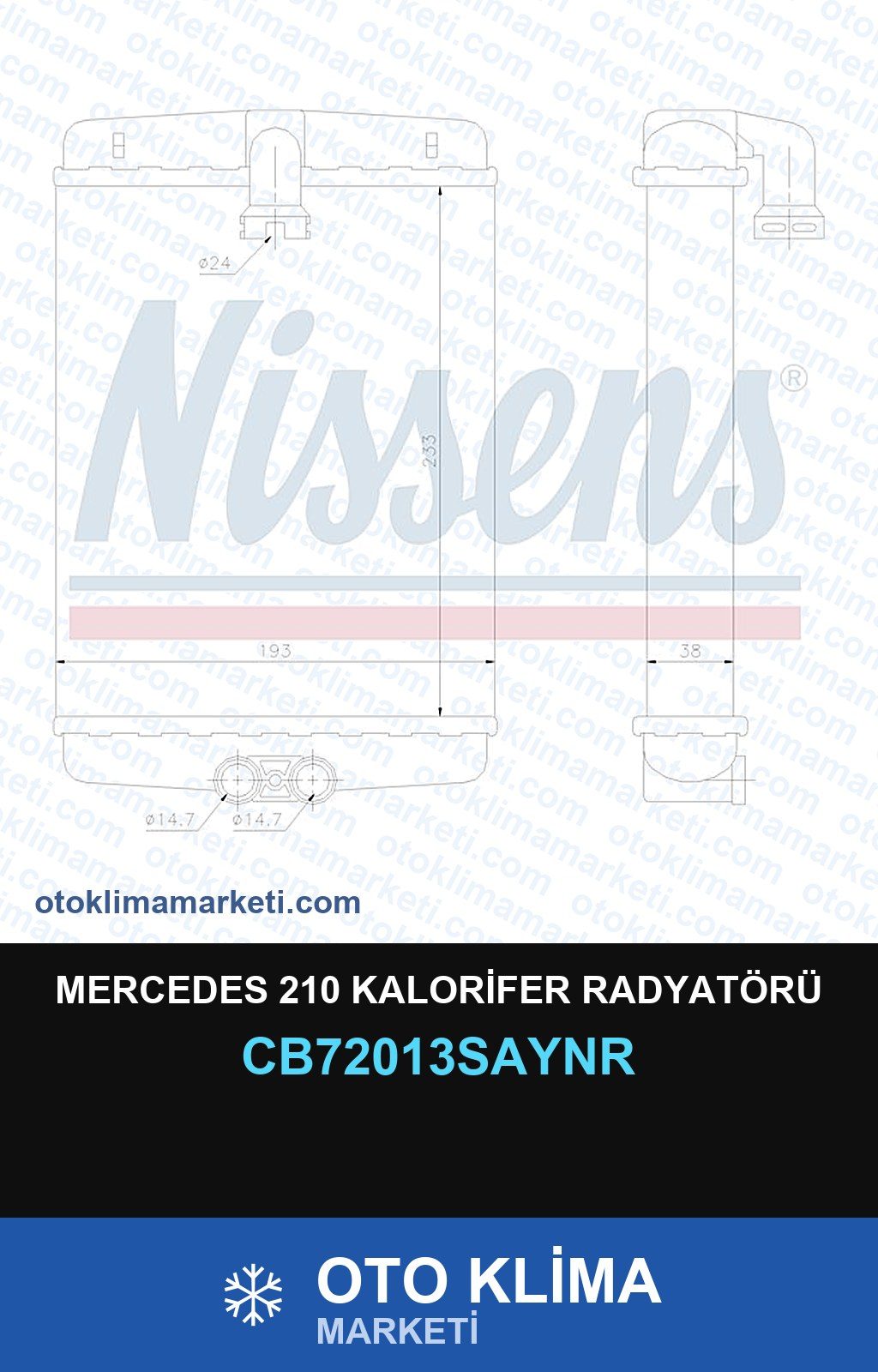 Mercedes 210 Kalorifer Radyatörü — KALORİFER PETEĞİ — UNICORE marka — Uyumlu: MERCEDES BENZ