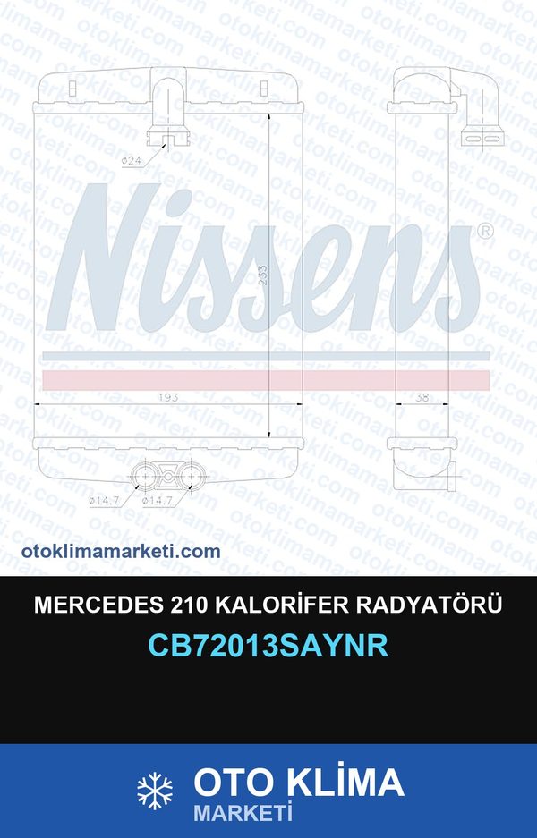 Mercedes 210 Kalorifer Radyatörü — KALORİFER PETEĞİ — UNICORE marka — Uyumlu: MERCEDES BENZ