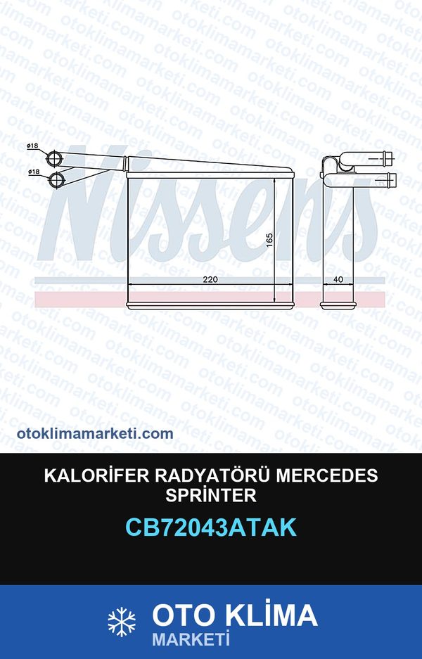 Kalorifer Radyatörü Mercedes Sprinter — KALORİFER PETEĞİ — VEKA marka — Uyumlu: MERCEDES BENZ