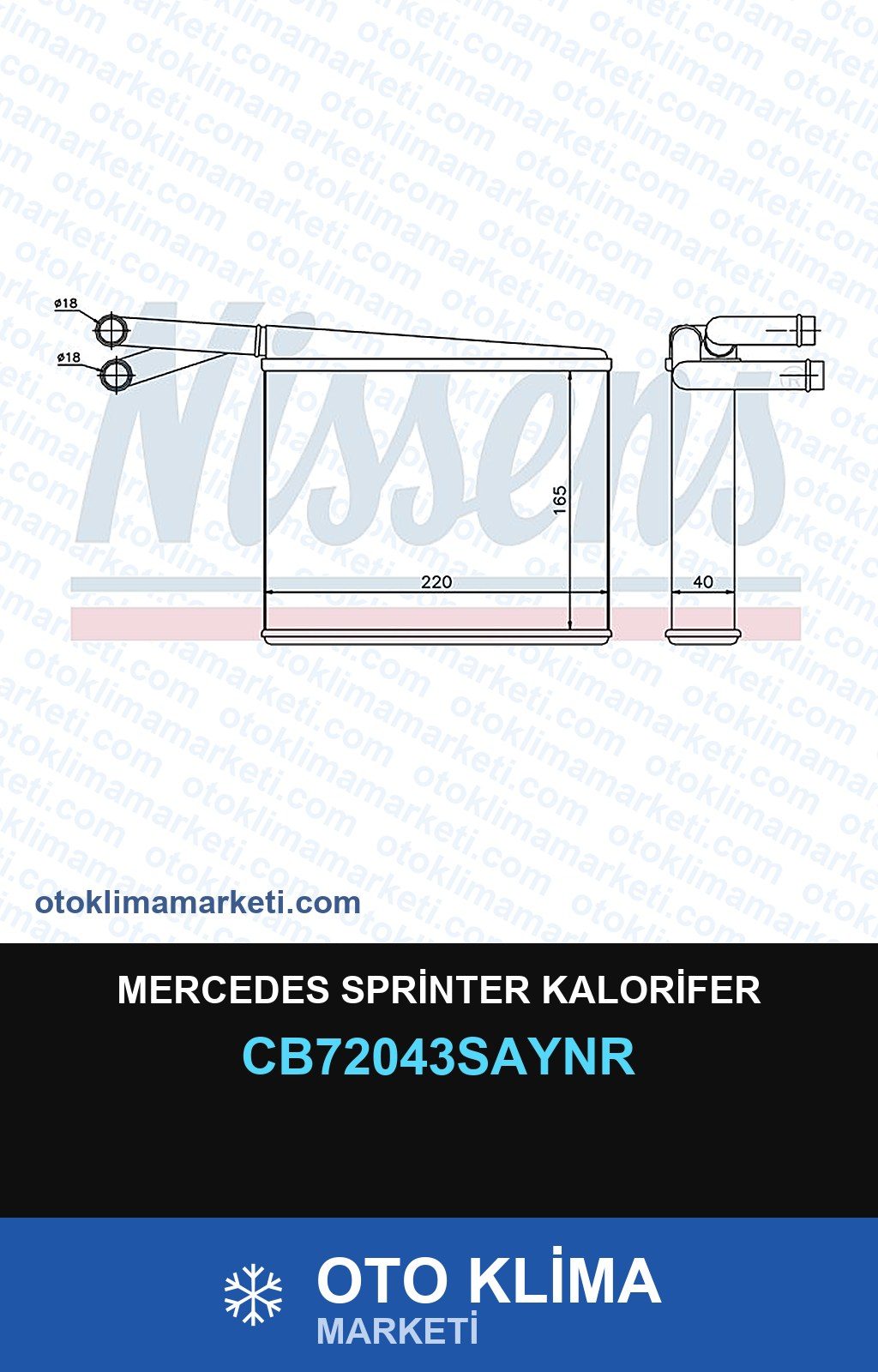 Mercedes Sprinter Kalorifer — KALORİFER PETEĞİ — UNICORE marka — Uyumlu: MERCEDES BENZ
