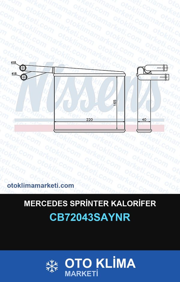 Mercedes Sprinter Kalorifer — KALORİFER PETEĞİ — UNICORE marka — Uyumlu: MERCEDES BENZ