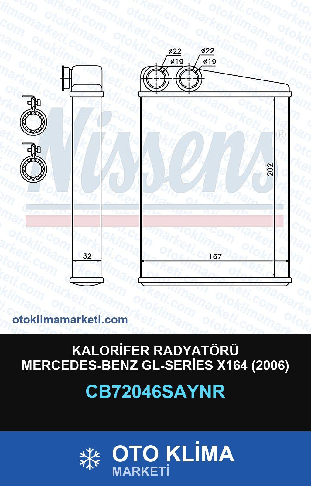 Kalorifer Radyatörü Mercedes-Benz Gl-Series X164 (2006) — KALORİFER PETEĞİ — UNICORE marka — Uyumlu: MERCEDES BENZ