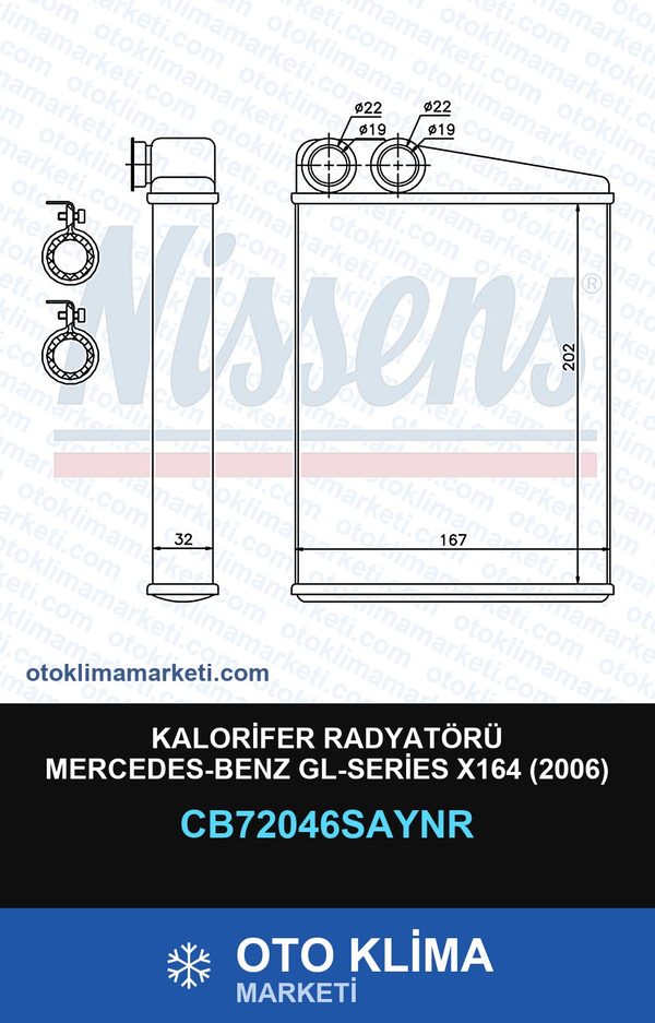 Kalorifer Radyatörü Mercedes-Benz Gl-Series X164 (2006) — KALORİFER PETEĞİ — UNICORE marka — Uyumlu: MERCEDES BENZ