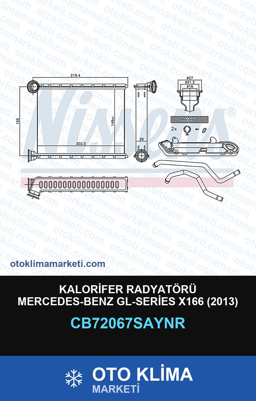 Kalorifer Radyatörü Mercedes-Benz Gl-Series X166 (2013) — KALORİFER PETEĞİ — UNICORE marka — Uyumlu: MERCEDES BENZ
